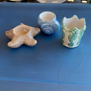 Set of 3 tea light candle holders